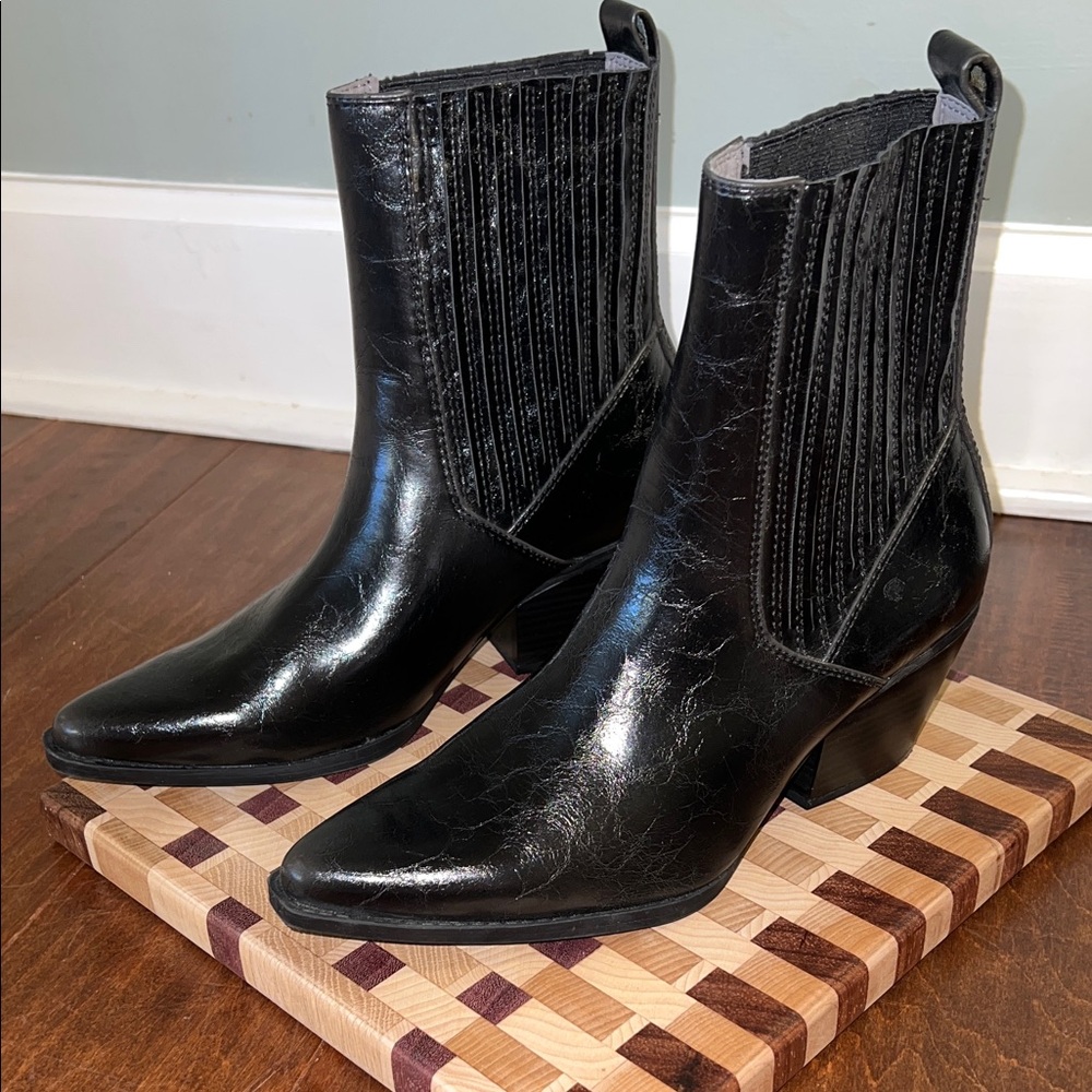 Seven Dials Black Ankle Booties Sz 8 1/2 - Picture 3 of 7